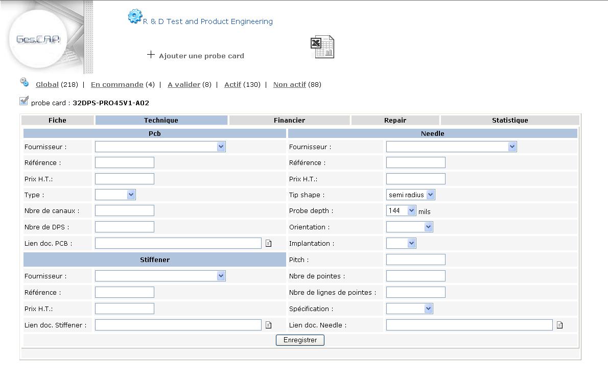 GES.C.A.P. technical form