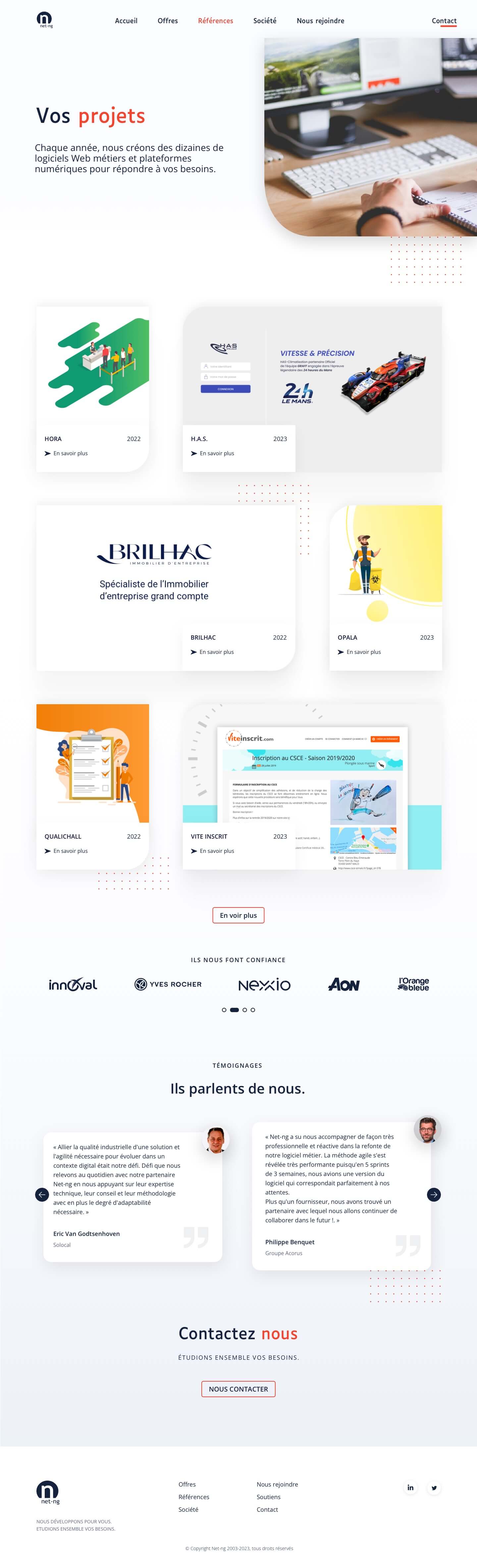 Net-ng  new website :  projects page