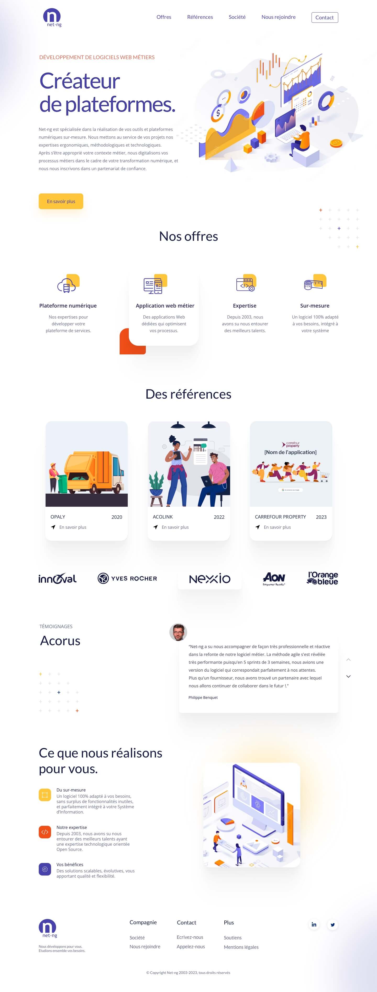 Net-ng  new website :  mockup graphic style