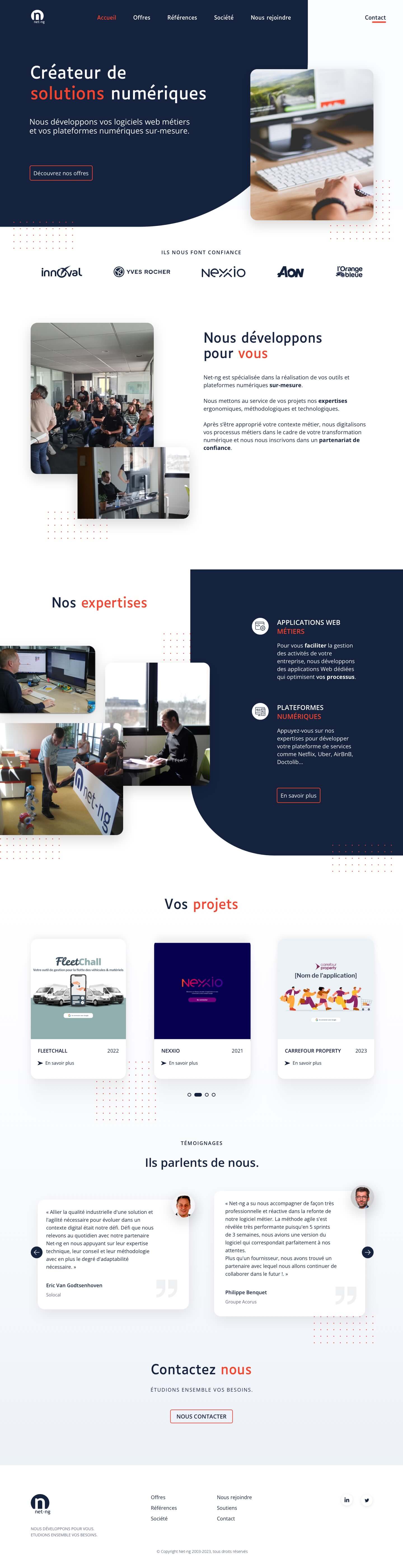 Net-ng  new website :  homepage